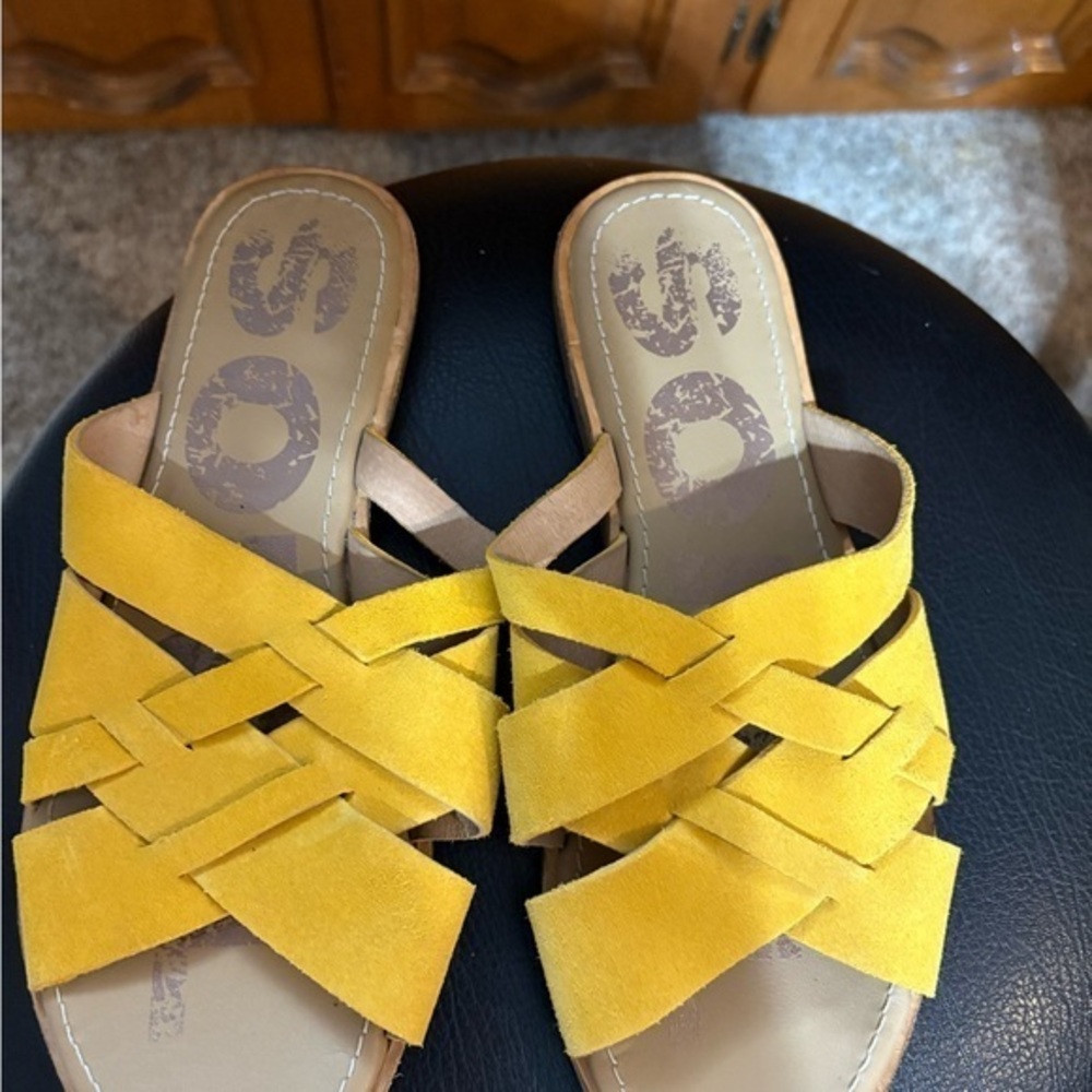 Sorel  Woven Sandals (mustard color)